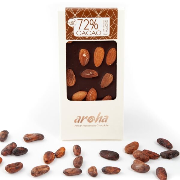 Aroha Bademli Bitter Çikolata 72 Kakao 100gr Nisa Organik